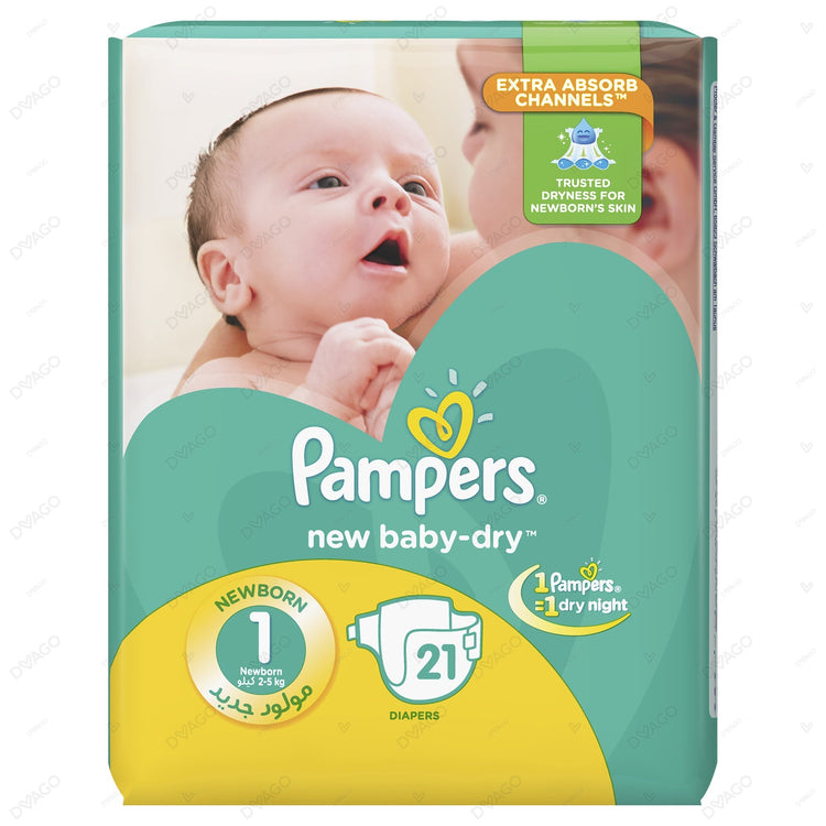 Pampers Baby Dry Diapers New Born 21 Count