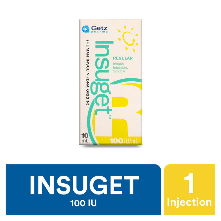 Insuget Regular Injection 100 Iu 1 Vialx10ml