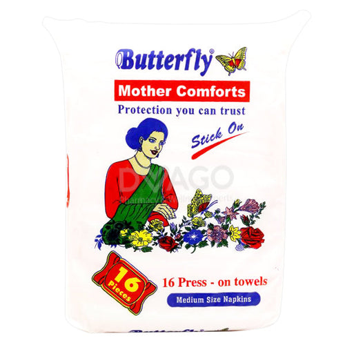 BUTTERFLY MOTHER COMFORTS SANITARY PAD LINER MEDIUM 16 COUNT