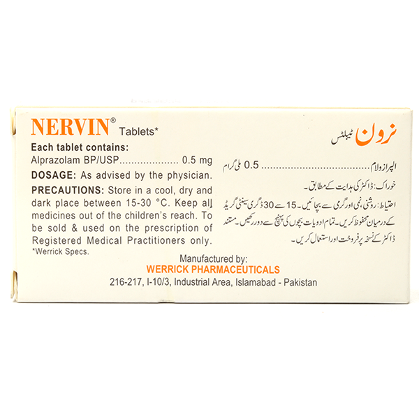 NERVIN 0.5MG TAB 3X10'S