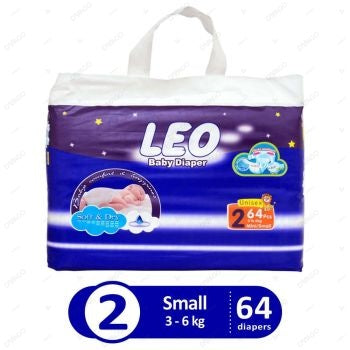 Leo Baby Diapers Jumbo Pack Small 64Pcs