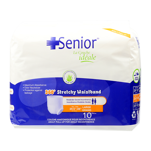 SENIOR PULL UP ADULT DIAPERS LARGE 10 COUNT