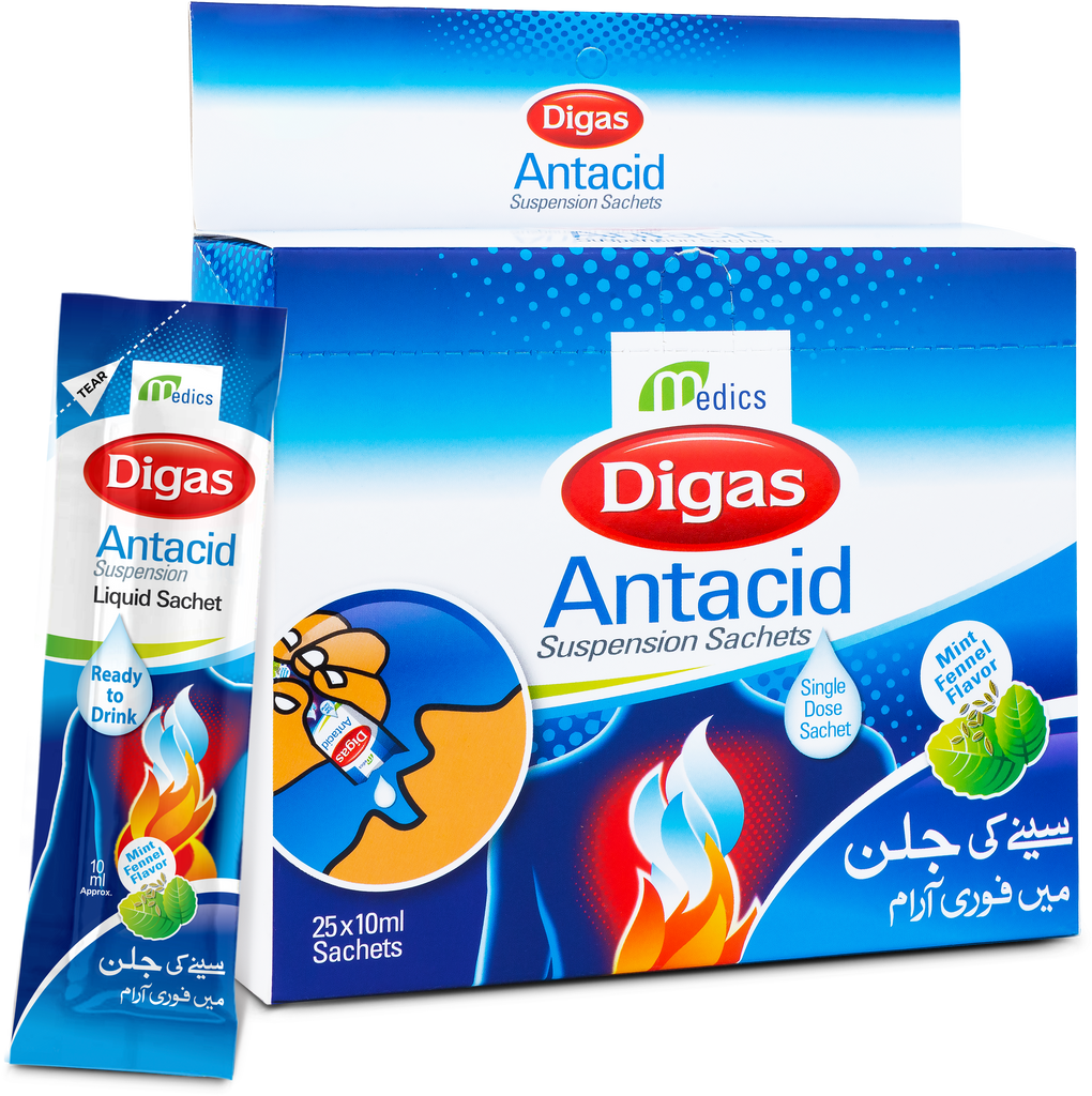 Digas Antacid 10ml Sachet 25's