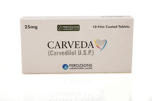 Carveda Tablets 25mg 10's