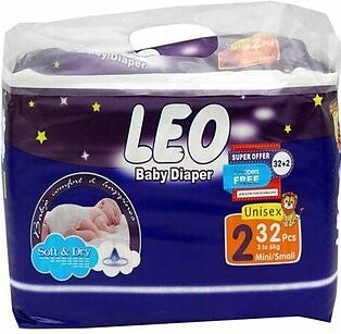 Leo Baby Diapers Small Size 2 32 Count