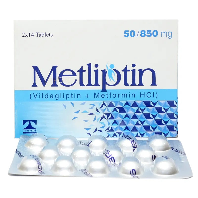 Metliptin 50/850mg Tablets 28's