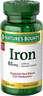 Nature's Bounty Iron 65mg 100 Tablets